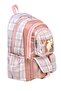 Dolcezza Original Waterproof Plaid Patterned Plush Teddy Bear School Backpack for Girls with Transparent Pockets - 3