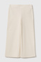 Girl's Ecru Flat-Legged Pants with Embroidered Logo on the Back