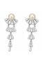 Women's Elegant Dangle Crystal Stone Pearl Detailed Evening Dress Earrings