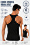 Men's Athlete Ribbed Undershirt (Tutku Authorized Seller) 6 Pieces Cotton Flexible Comfortable – Black