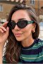 Melinda Cat Eye Black-Green Framed Black Ultra Light Uv400 Filtered Women's Sunglasses - 2