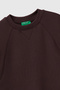 Women's Brown Modal Blend Slit Short Sleeve Crew Neck Top - 3