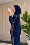 6625 - Stylish Comfortable Loose Viscose Soft Interlock Fabric Side Panel Fabric and Sleeve Stripe Detailed Hooded Women's Set - 5