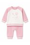 Baby Girl Rabbit Printed Tracksuit Set Light Pink
