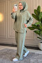 6677 - Stylish Comfortable Modal Soft Knitted Fabric Loose Hooded Detailed Women's Set - 2