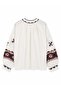 Aster Ethnic Embroidered Balloon Shirt Women's Cream - Pambe - 7