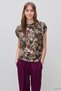 Women's Brown Comfort Fit Short Sleeve Crew Neck Top