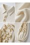 Aster Başak Embroidered Balloon Sleeve Shirt Women's Cream - Yellow - 6