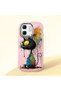 Infinix Smart 9 Compatible Graffiti Style Black Cat Phone Case, Shockproof Silicone Case