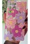 Samsung Galaxy S25 Ultra Compatible Camera Protected Pastel Colored Flowers Pattern Transparent Phone Case - 2