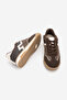 Women's Suede & Parachute Detailed Knit Panel Multi-Panel Lace-Up Casual Sneaker Farote Brown Suede - 7