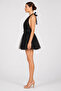 Women's Halter Neck Tulle Mini Evening Dress 8034 Black - 3