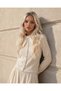 Women's Lace Bow Detailed Pearl Buttoned Ruffle Trim Knitwear Cardigan 26116 - 4