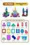 128 Pieces All Magnetic Building Blocks - Toy with Storage Box - 2