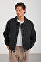Men's Quilted Buttoned Shirt Collar Thick Coat - 4