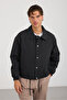 Men's Quilted Buttoned Shirt Collar Thick Coat - 6