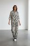 Linen Look Wide Leg Trousers Shirt Beige Black 2-Piece Set - 2