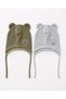 The Outside Part Is Fleece, the Inside Part Is 100% Cotton, 2-Piece Baby Beanie with Ears. - 2
