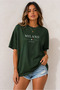 Unisex Black Oversize T-Shirt Short Sleeve Summer Combed Cotton Summer T-Shirt Minimal Mi̇lano Italy Printed Black Oversize T-Shirt - 6