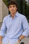 Men's Slim Fit Checked Long-Sleeve Shirt - Blue - 4