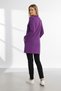Women's Purple Two Thread Pockets Crew Neck Stone Beaded Zippered Tunic Tracksuit Set - 74611 - 6