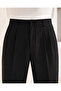 Men's Baggy Fit Pleated Fabric Trousers Black 0172Dngr - 4