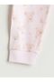 Elastic Waist Teddy Bear Printed Girls' Pajama Bottoms - 3