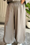 6649 - Stylish, Comfortable, Loose-Fitting Peach Soft Fabric Women's Set with Elastic Detail on the Legs - 6