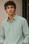 Men's Slim Fit Striped Long-Sleeve Shirt - Green - 2