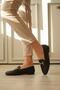 Women's Black Knitted Patterned Buckle Casual Comfortable Loafer Shoes Tr23Ms09A - 6