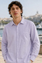 Men's Regular Fit Solid Long-Sleeve Shirt - Purple - 2