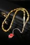 Silver Turkish Flag Large Grain Drop Amber Prayer Beads - 2