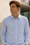 Men's Slim Fit Printed Long-Sleeve Shirt - Blue - 4
