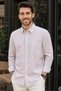 Men's Slim Fit Striped Long-Sleeve Shirt - Red - 2