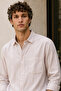Men's Slim Fit Solid Long-Sleeve Shirt - Pink - 2