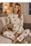 Printed Report Interlock Long Sleeve Pajama Set