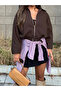 Brown Herringbone Belt Detail Jacket - 7