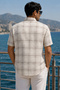 Men's Regular Fit Checked Short-Sleeve Shirt - Cream - 3