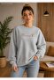 Women's Finally She Chose Herself Written Cat Printed Round Neck Casual Cotton Basic Sweatshirt