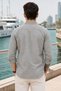Men's Regular Fit Textured Short-Sleeve Shirt - Grey - 3