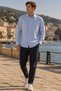 Men's Slim Fit Checked Long-Sleeve Shirt - Blue