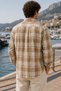 Men's Slim Fit Checked Long-Sleeve Shirt - Tan - 3