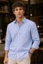 Men's Slim Fit Checked Long-Sleeve Shirt - Blue - 2