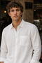 Men's Slim Fit Solid Long-Sleeve Shirt - Mint - 2