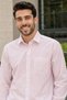 Men's Regular Fit Solid Long-Sleeve Shirt - Pink - 4