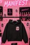 Manifest Printed Black Hooded Sweatshirt Hoodie - 2