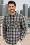 Men's Slim Fit Checked Cotton Long-Sleeve Shirt - Mustard - 2