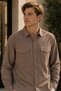 Men's Slim Fit Solid Long-Sleeve Shirt - Red - 2