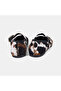 Women's Black Thai Feather Textured Patterned Mary Jane Ballerinas - 5