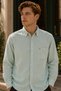 Men's Slim Fit Checked Cotton Long-Sleeve Shirt - Green - 2